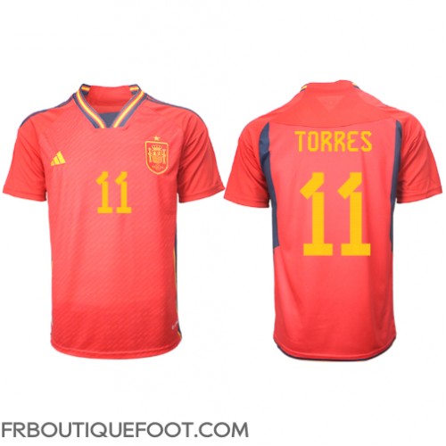 Maillot de foot Espagne Ferran Torres #11 Domicile vêtements Monde 2022 Manches Courtes